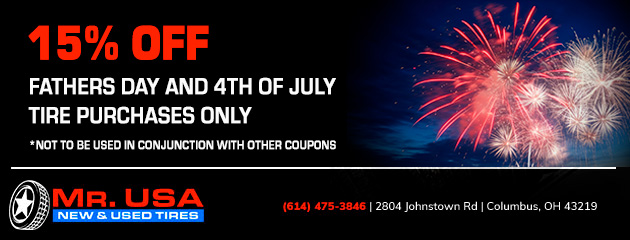 15% Off Fathers day and 4th of July